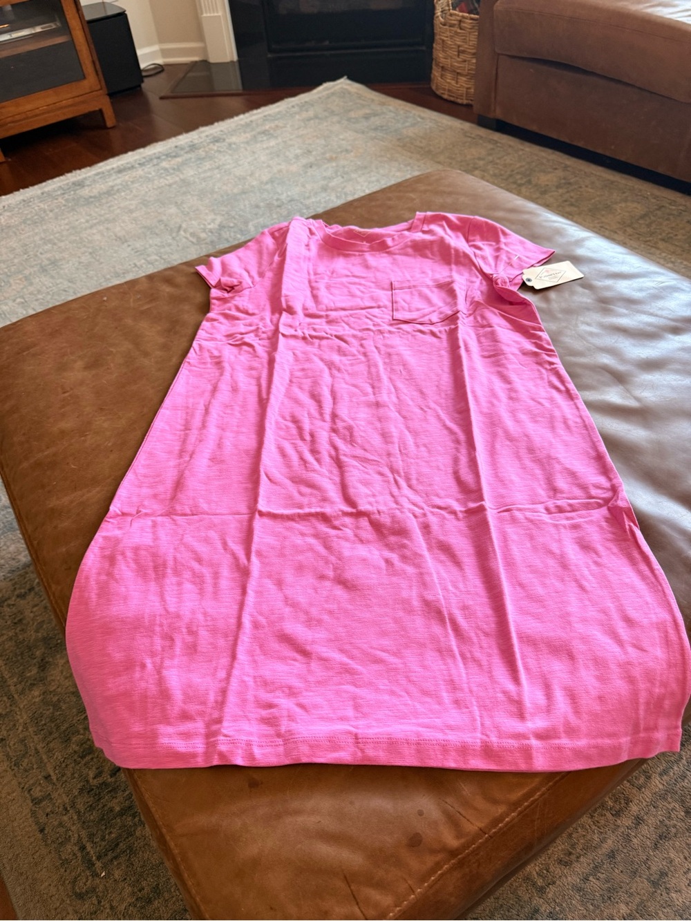 St. John's Bay Girls' Hot Pink Short-Sleeve Pocket Dress